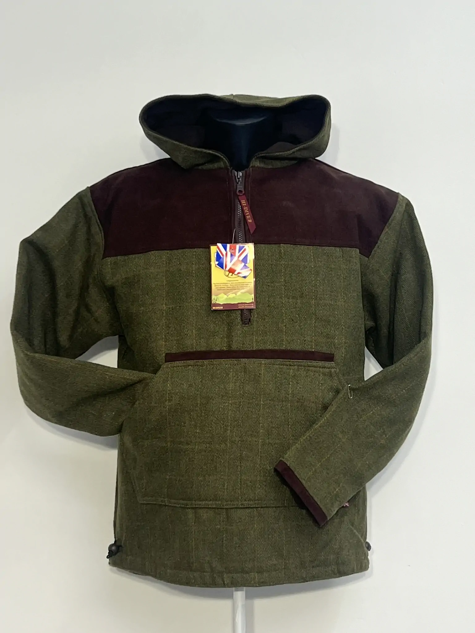 Mens Tweed Half Zip Hoodie (2)